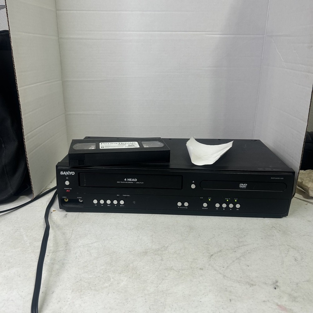 Sanyo DVD VCR Combo Funai FWDV225F 4 Head Black VHS Not Working AS-IS